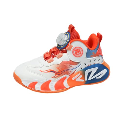 Jungen Mädchen Basketballschuhe High Top Atmungsaktiv Anti-Rutsch Sportschuhe Mode Sneakers Jungen Laufschuhe Unisex 10 UK Child -6.5 UK, F6065 Vibrant Orange, 38 2/3 EU von CZHIHANEG