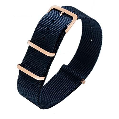 CZKE Buntes Nylon-Armband mit roségoldenen Ringen, Nato-Nylonbänder, Perlon-Uhrenarmband, modisches Armband für Männer und Frauen (Farbe: 16, Größe: 20 mm) von CZKE