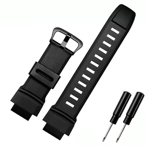 CZKE Gummi-Armband für Casio Protrek PRG-260/270/550/250 PRW-3500/2500/5100 Ersatz-Armband Schwarz 18mm Silikon Uhrenarmbänder, 18 mm, Achat von CZKE