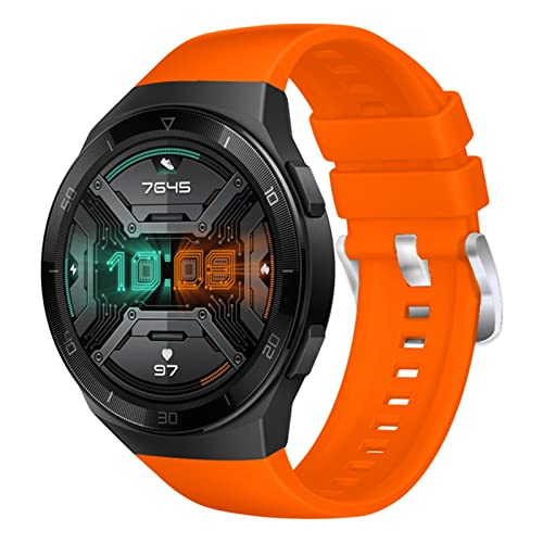 CZKE Sport Original Silikon 22mm Uhrenband Riemen für Huawei Uhr GT 2E Smart Watch Ersatz GT2E Armband Armband Gürtel (Color : Orange, Size : For Huawei GT2e) von CZKE