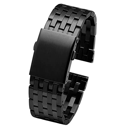 CZKE Uhrenarmband aus Edelstahl für Diesel DZ4316 DZ7395 7305 4209 4215 Herren Metall massiv 24 mm 26 mm 28 mm 30 mm Armbänder (Farbe: B Schwarz, Größe: 22 mm) von CZKE