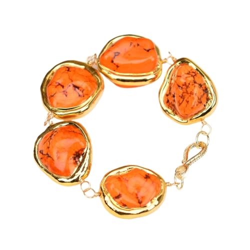 CZMDKEXM 9'' Orange Gold Plated Edge Freeform Nugget Bracelet Bangle For Lady CZMDKEXM 9'' Orange Gold Plated Edge Freeform Nugget Bracelet Bangle For Lady von CZMDKEXM
