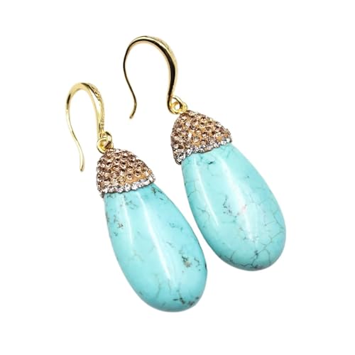 CZMDKEXM Blue Golden Plated Stud Dangle Earrings von CZMDKEXM