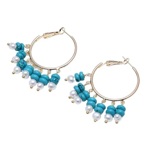 CZMDKEXM White Blue Plated Circle Hoop Earrings For Women Exaggerate Circle Earrings CZMDKEXM White Blue Plated Circle Hoop Earrings For Women Exaggerate Circle Earrings von CZMDKEXM