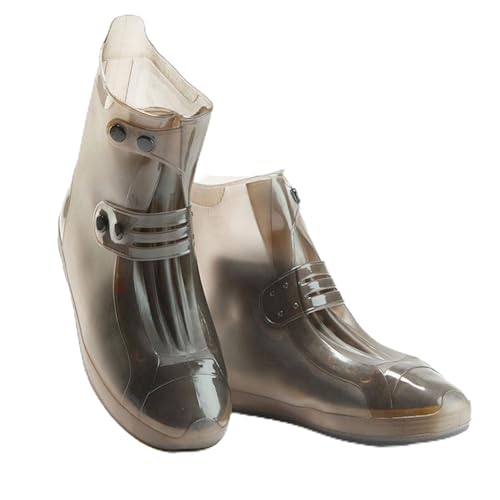 CZMYCBG Wasserdichter Schuhüberzug – Regenschuhüberzüge mit Reißverschluss und elastischem Knöchelband, rutschfeste, wiederverwendbare, wasserdichte Schuhüberzüge for Damen und Herren (Color : Brown von CZMYCBG