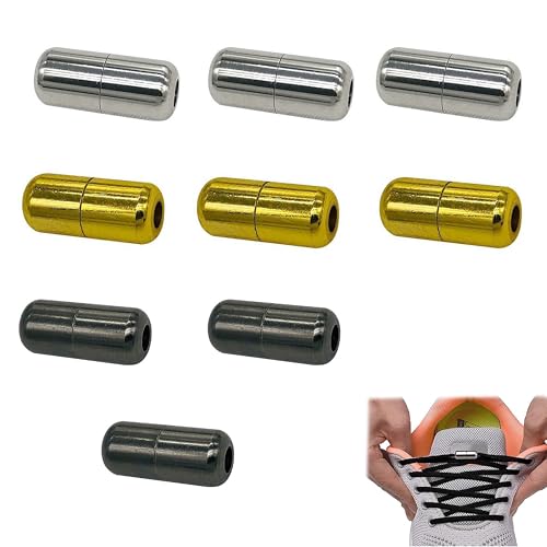 9 Silber Schnürsenkel Schnalle Metall Talrepen Access Silver Buckle Elastic Faule Shoelaces Fit Für Kinder Erwachsene Sneaker Kreative Schuhe von CZNBZIU