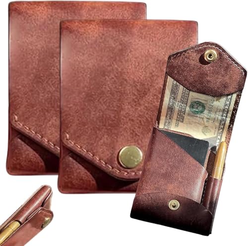 CZPLG Multifunktionale kompakte Brieftasche, handgefertigter Kartenhalter aus Leder, schlanke, minimalistische Brieftasche, integrierter Stiftschlitz, Geldbörse für flache Banknoten für tägliches CZPLG Multifunktionale kompakte Brieftasche, handgefertigter Kartenhalter aus Leder, schlanke, minimalistische Brieftasche, integrierter Stiftschlitz, Geldbörse für flache Banknoten für tägliches von CZPLG