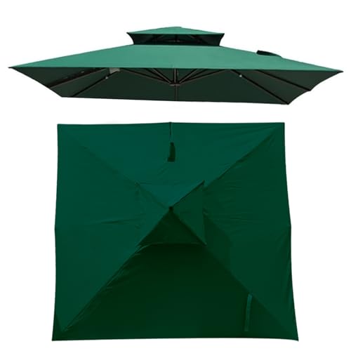 CZQGLYM 300 x 300cm Rectangular Parasol,Replacement Cover Cantilever Umbrella Cover 8 Struts,Terrassenschirm Bespannung Stoffbezug,Für Ampelschirm, Hof,Grass Area (Green,2.5x2.5m(8.2ft x 8.2ft)) von CZQGLYM