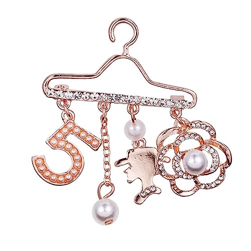 Women's fancy faux Perle Brosche Nummer 5 und Vintage Metall Kamelie Brosche, Korsage Kragen Pin Strass Schmuck Brosche mit Perle Anhänger für Hochzeit Partei Blume Ball. von CZZSiug