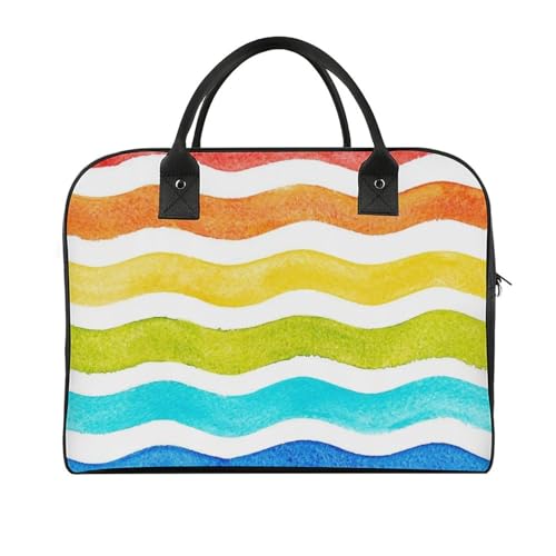 47 x 19 x 33 cm Reisetasche, Turnbeutel, Handgepäcktasche, Sporttasche, Braun Grau Schokolade Reisetaschen für Damen & Herren, Aquarell Regenbogen, Einheitsgröße von CZZYH