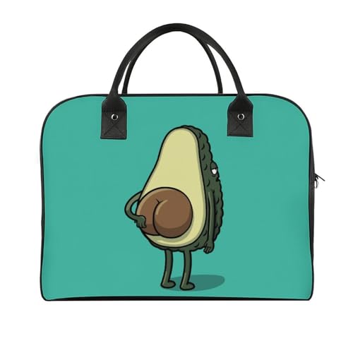 47 x 19 x 33 cm Reisetasche, Turnbeutel, Handgepäcktasche, Sporttasche, Cartoon-Dackel-Reisetaschen für Damen und Herren, Lustige Cartoon-Avocado, Einheitsgröße von CZZYH