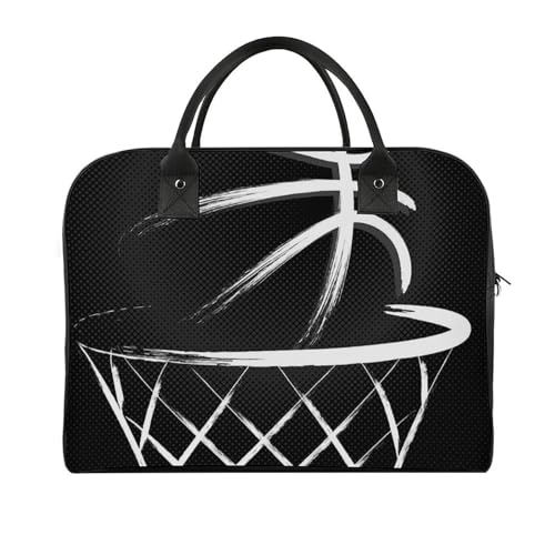47 x 19 x 33 cm Reisetasche, Turnbeutel, Handgepäcktasche, Sporttasche, Cartoon-Dackel-Reisetaschen für Damen und Herren, Net Dot Basketball, Einheitsgröße von CZZYH