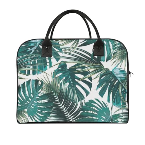 47 x 19 x 33 cm Reisetasche, Turnbeutel, Handgepäcktasche, Sporttasche, Classic Green Camo Reisetaschen für Damen & Herren, Grüne Monstera-Blätter, Einheitsgröße von CZZYH