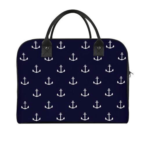 47 x 19 x 33 cm Reisetasche, Turnbeutel, Handgepäcktasche, Sporttasche, Dark Night Bright Rose Reisetaschen für Damen & Herren, Blauer Hintergrund Anker, Einheitsgröße von CZZYH