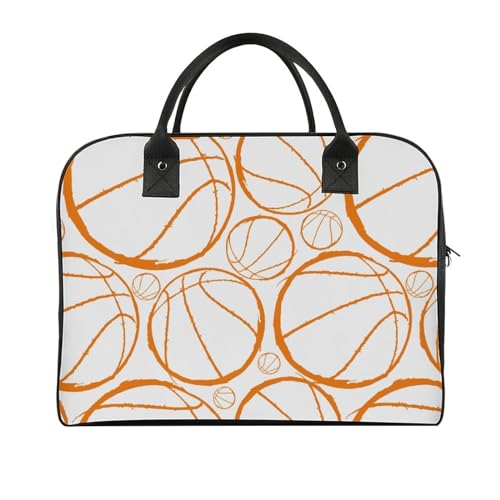 47 x 19 x 33 cm Reisetasche, Turnbeutel, Handgepäcktasche, Sporttasche, Dark Night Bright Rose Reisetaschen für Damen & Herren, Orange Line Basketball, Einheitsgröße von CZZYH