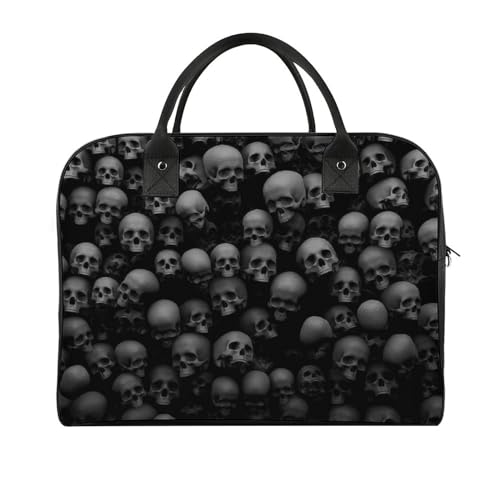 47 x 19 x 33 cm Reisetasche, Turnbeutel, Handgepäcktasche, Sporttasche, Posierender Blumen-Totenkopf, Reisetaschen für Damen & Herren, Blasen Grau Schädel, Einheitsgröße von CZZYH