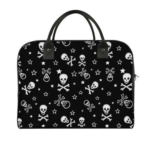 47 x 19 x 33 cm Reisetasche, Turnbeutel, Handgepäcktasche, Sporttasche, Posierender Blumen-Totenkopf, Reisetaschen für Damen & Herren, Pelziger niedlicher Schädel, Einheitsgröße von CZZYH