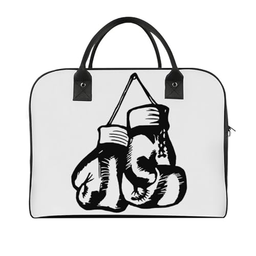 47 x 19 x 33 cm Reisetasche, Turnbeutel, Handgepäcktasche, Sporttasche, liegend schwarz, Cartoon-Hunde-Reisetaschen für Damen und Herren, Einfache Boxhandschuhe, Einheitsgröße von CZZYH