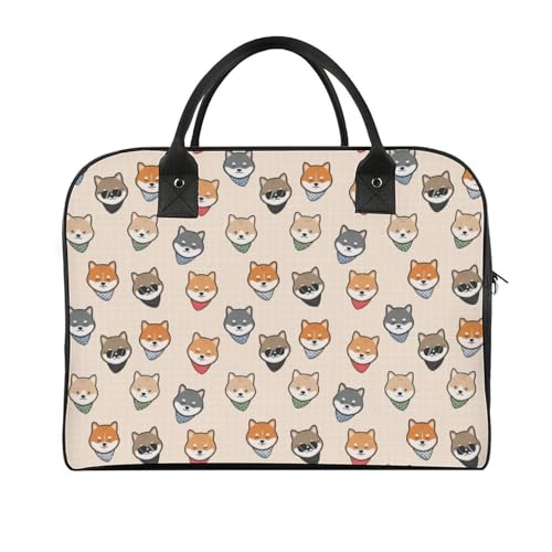 47 x 19 x 33 cm Reisetasche, Turnbeutel, Handgepäcktasche, Sporttasche, liegend schwarz, Cartoon-Hunde-Reisetaschen für Damen und Herren, Niedlicher bunter Hund, Einheitsgröße von CZZYH