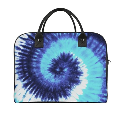 47 x 19 x 33 cm Reisetasche Turnbeutel Handgepäck Tasche Sporttasche Blau Weiß Tie Dye Reisetaschen für Damen & Herren, Dunkelhellblaue Batikfärbung, Einheitsgröße von CZZYH