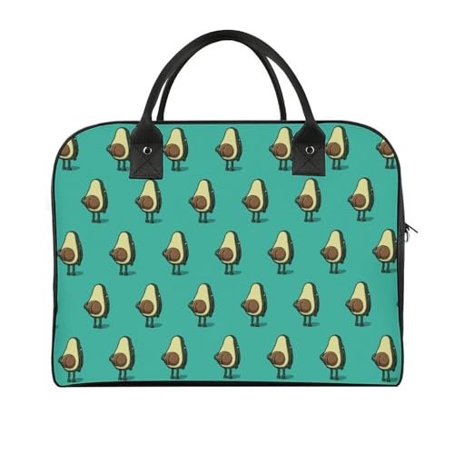 47x19x33cm Reisetasche Turnbeutel Handgepäck Tasche Sporttasche Ast Cartoon Faultier Reisetaschen für Damen & Herren, Lustige Cartoon-Avocado, Einheitsgröße von CZZYH