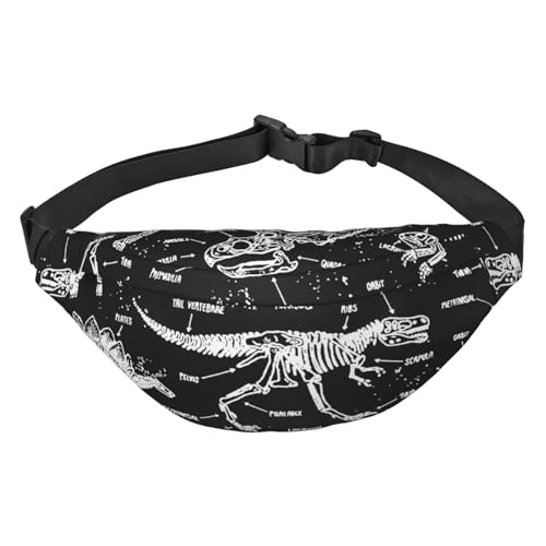 Bauchtasche für Damen und Herren, mit verstellbarem Gürtel, niedlicher Cartoon-Hund, Bauchtasche für den täglichen Gebrauch, Reisen oder Spaziergänge mit dem Hund, Komplexer Cartoon-Dinosaurier, von CZZYH