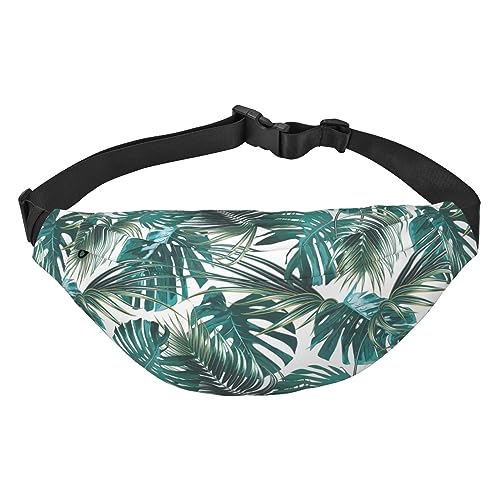 Bauchtaschen für Damen & Herren mit verstellbarem Gürtel, grüne Monstera-Blätter, Bauchtasche für den täglichen Gebrauch, Reisen oder Spaziergänge mit dem Hund, Grüne Monstera-Blätter, Einheitsgröße von CZZYH