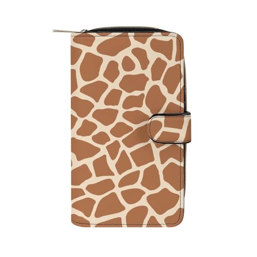 CZZYH Geldbörse aus PU-Leder, Geldbörsen für Damen, Cartoon-Textur, Giraffen-Geldbörse, Cartoon-Giraffe, 19.7x11x3.5cm von CZZYH