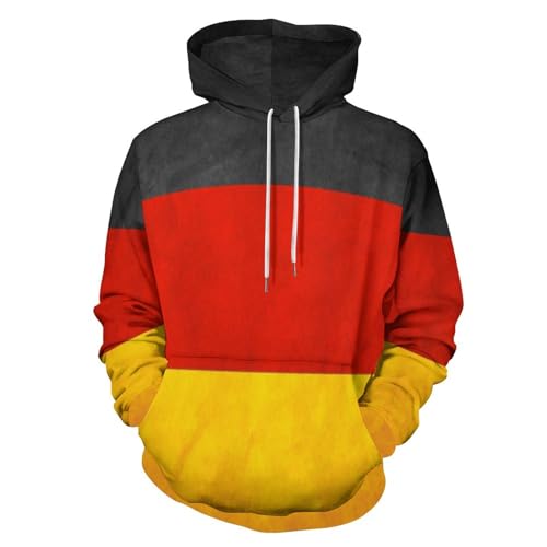 CZZYH Klassische Herren & Damen Hoodies, bequemer Kordelzug Hoodie, Deutsche Flagge Hoodie, Flagge Deutschlands, L von CZZYH