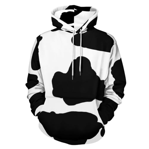 CZZYH Klassische Herren & Damen Hoodies, bequemer Kordelzug Hoodie, Kuh-Punkte Hoodie, Kuhflecken, S von CZZYH