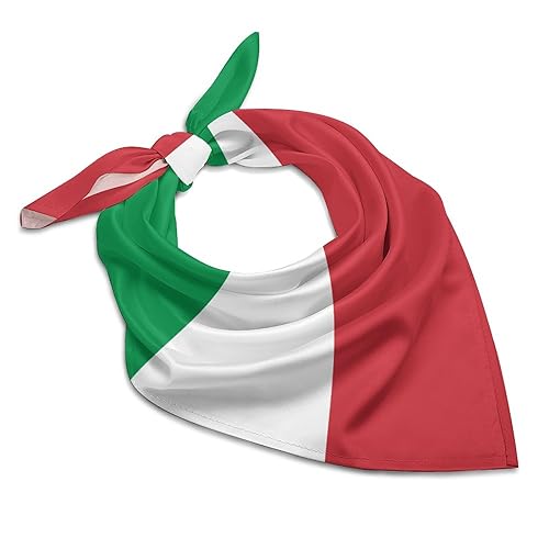 CZZYH Leichter & glatter quadratischer Haarschal, Bandanas mit italienischer Flagge für Damen und Herren, Italien-Flagge, 60 x 60cm von CZZYH