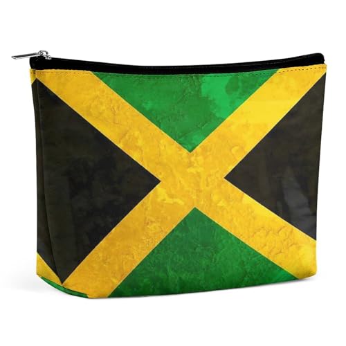 Make-up-Tasche aus PU-Leder, tragbare Kosmetiktaschen, Jamaikanische Flagge, Kulturbeutel für Männer und Frauen, Jamaikanische Flagge, Einheitsgröße von CZZYH