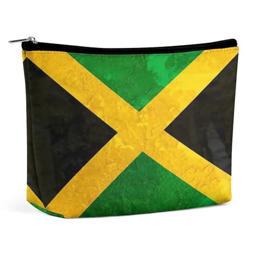 Make-up-Tasche aus PU-Leder, tragbare Kosmetiktaschen, venezolanische Flagge, Kulturbeutel für Männer und Frauen, Jamaikanische Flagge, Einheitsgröße von CZZYH