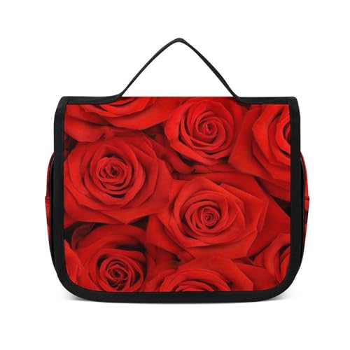 Reise-Kulturbeutel, tragbare Make-up-Tasche, Camp Bear Deer Kulturbeutel für Damen und Herren, Large Many Rose, 22.5x18.5cm von CZZYH