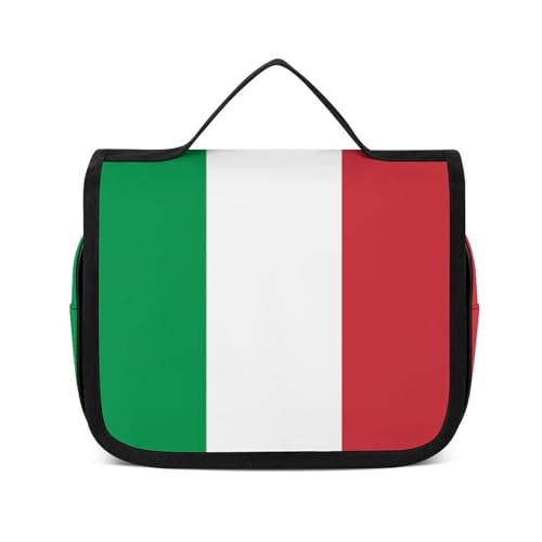 Reise-Kulturbeutel, tragbare Make-up-Tasche, Vogel Deutsche Flagge Kulturbeutel für Männer & Frauen, Italien-Flagge, 22.5x18.5cm von CZZYH