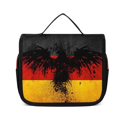 Reise-Kulturbeutel, tragbare Make-up-Tasche, Vogel Deutsche Flagge Kulturbeutel für Männer & Frauen, Vogel Deutschland Flagge, 22.5x18.5cm von CZZYH