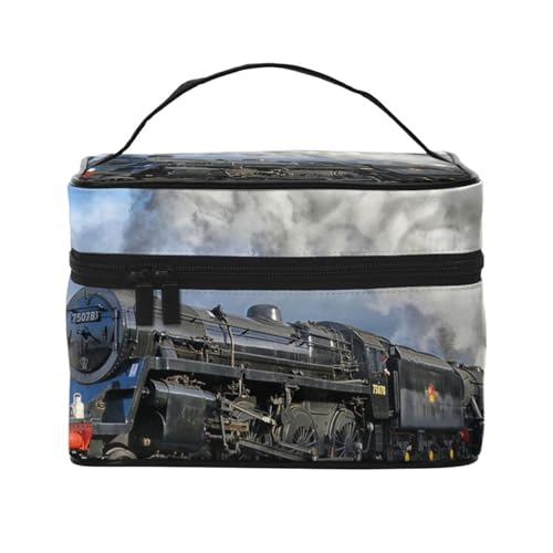 Reise-Make-up-Tasche, tragbare Waschtasche, Aquarell-niedliche Delfin-Kulturtasche für Männer und Frauen, Track Scenic Train, Einheitsgröße von CZZYH