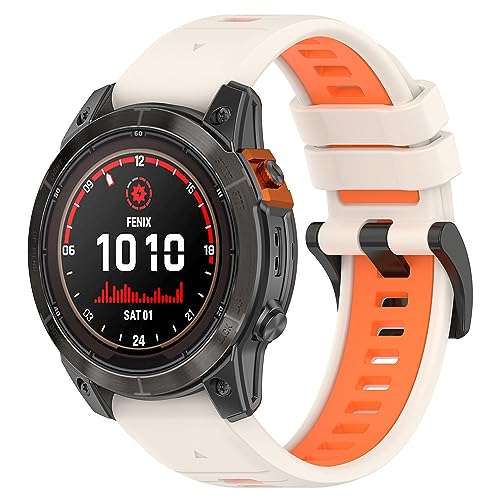 CZhkg 20mm Armband für Garmin instinct 2S Strap, Silikon Uhrenarmbänder Ersatzband Uhrenarmband Silikonband,Armbänder Wriststrap Bracelet für Garmin Fenix 6S/Fenix 5S/Fenix 5S Plus (Beige Orange) von CZhkg