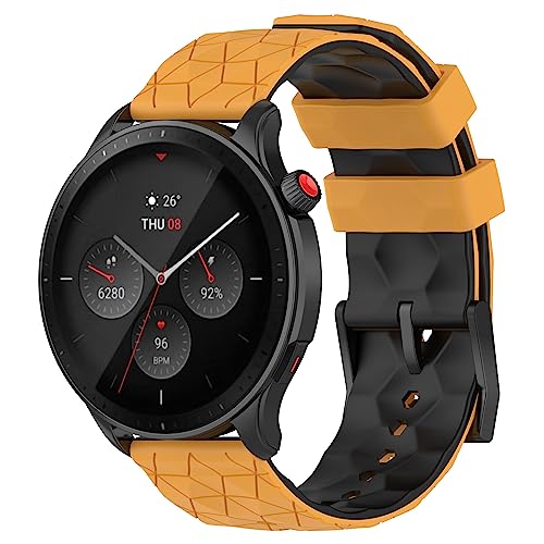 CZhkg 20mm Armband für Huawei Watch GT2 42mm/GT3 Strap,Sport Silikon Uhrenarmbänder Bracelet Ersatzband Silikonband Uhrenarmband für Ticwatch C2/Ticwatch E/Ticwatch 2 Zubehör (Gelb Schwarz) von CZhkg