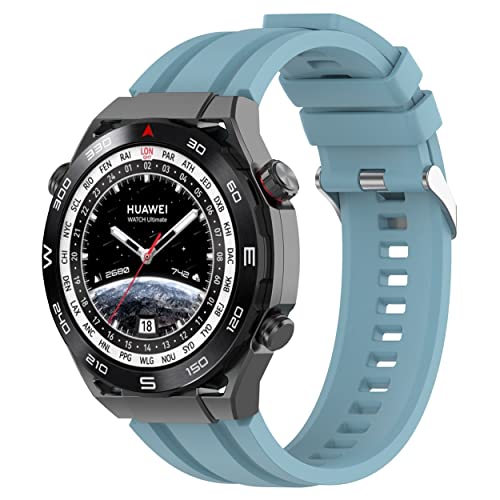 CZhkg Armband für Huawei Watch Ultimate Strap, Silikon Uhrenarmbänder Ersatzband Uhrenarmband Silikonband, Strap Armbänder Wrist Strap Bracelet Armbinde für Huawei Watch Ultimate Watch (blau1) von CZhkg