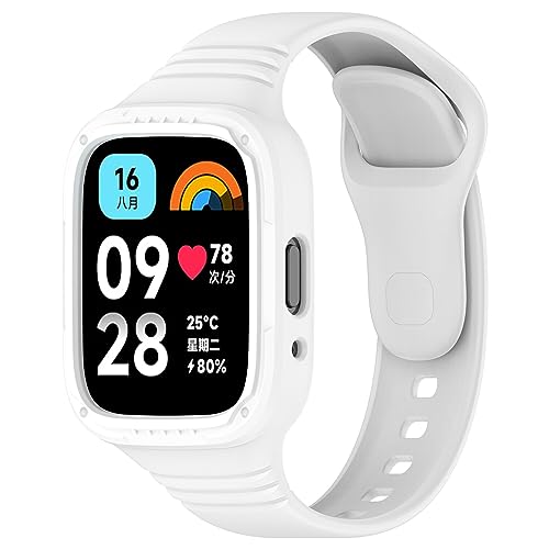 CZhkg Armband für Redmi Watch 3 Lite/Watch 3 Active Strap,Uhrenarmbänder Ersatzband Uhrenarmband Silikonband,Strap Armbänder Wrist Strap Bracelet für Redmi Watch 3 Active/Watch 3 Lite (Weiß) von CZhkg