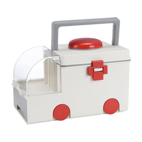 CaCaCook Medicines Storage Box, Tragbare Aid -Kit -Behälter Notfallmedikamentenorganisator mit Griff für zu Hause, PP Als Krankenwagen Geformt von CaCaCook