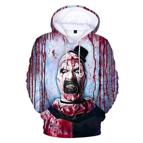 CaDoes Terrifier 2 Unisex 3D Gedruckt Hoodies Grafik Pullover Mit Kapuze Sweatshirt für Männer Frauen Teen,Style2,3XL von CaDoes