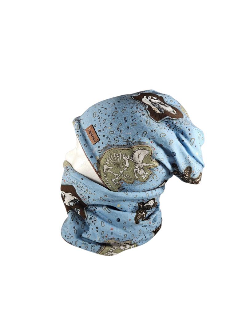 Fossile Hellblau, Set Beanie Mit Passenden Loopschal Oder Einzeln, Übergangszeit Winter, Set Solo, Geschenke Für Weihnachten von CaJaLenaDesign