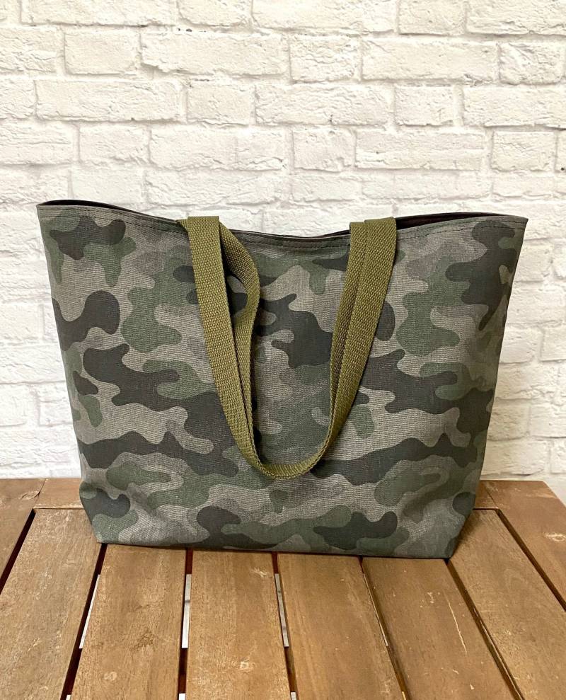 Faltbare Einkaufstasche | Große Reisetasche Canvas Markttasche Tragen Sie Alle Tasche Wiederverwendbare Shopper Strand Camo Umhängetasche von CaSoCreativeDesigns