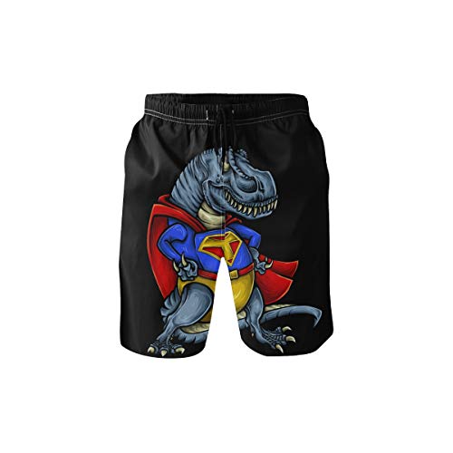 CaTaKu Animal Superman Dinosaurier Badehose Strandshorts Sommer Board-Anzüge Schnell trocknendes Mesh-Futter für Herren Schwimmen Baden - mehrfarbig - XX-Large von CaTaKu