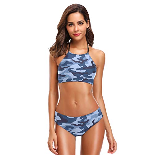 CaTaKu Camouflage-Bikini-Set im Militär-Stil, Badeanzug, Strandanzug, Badeanzüge für Teenager, Mädchen, Damen - mehrfarbig - Small von CaTaKu