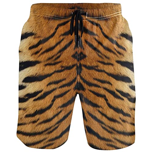 CaTaKu Schwimmhose mit Leoparden-Tiger-Druck, Strand-Shorts, Sommer-Board-Anzüge, schnell trocknendes Mesh-Futter für Herren zum Schwimmen und Baden - - XX-Large von CaTaKu