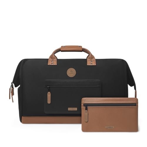 CABAIA - Reisetasche Duffle Adventurer Cologne 40L - Handgepäck 45x30x29 cm - Wasserabweisend & Vegan - 2 Taschen - Schuhfach - Weekender & Sporttasche für Damen & Herren - Orange von Cabaïa