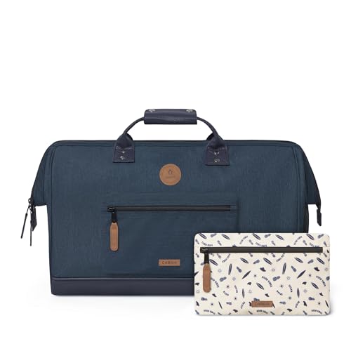 CABAIA - Reisetasche Duffle Adventurer Port Antonio 40L - Handgepäck 45x30x29 cm - Wasserabweisend & Vegan - 2 Taschen - Schuhfach - Weekender & Sporttasche für Damen & Herren - Blau von Cabaïa